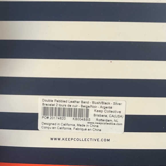 Keep Collective double wrap reversible leather Band Blush/Black NWT - Picture 3 of 3